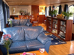 Interior of Thames river barge Magna Carta