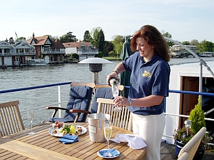 Welcome aboard the Thames river barge Magna Carta