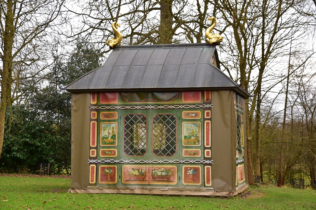 Stowe Gardens Chinese House Wrapped Up for Winter