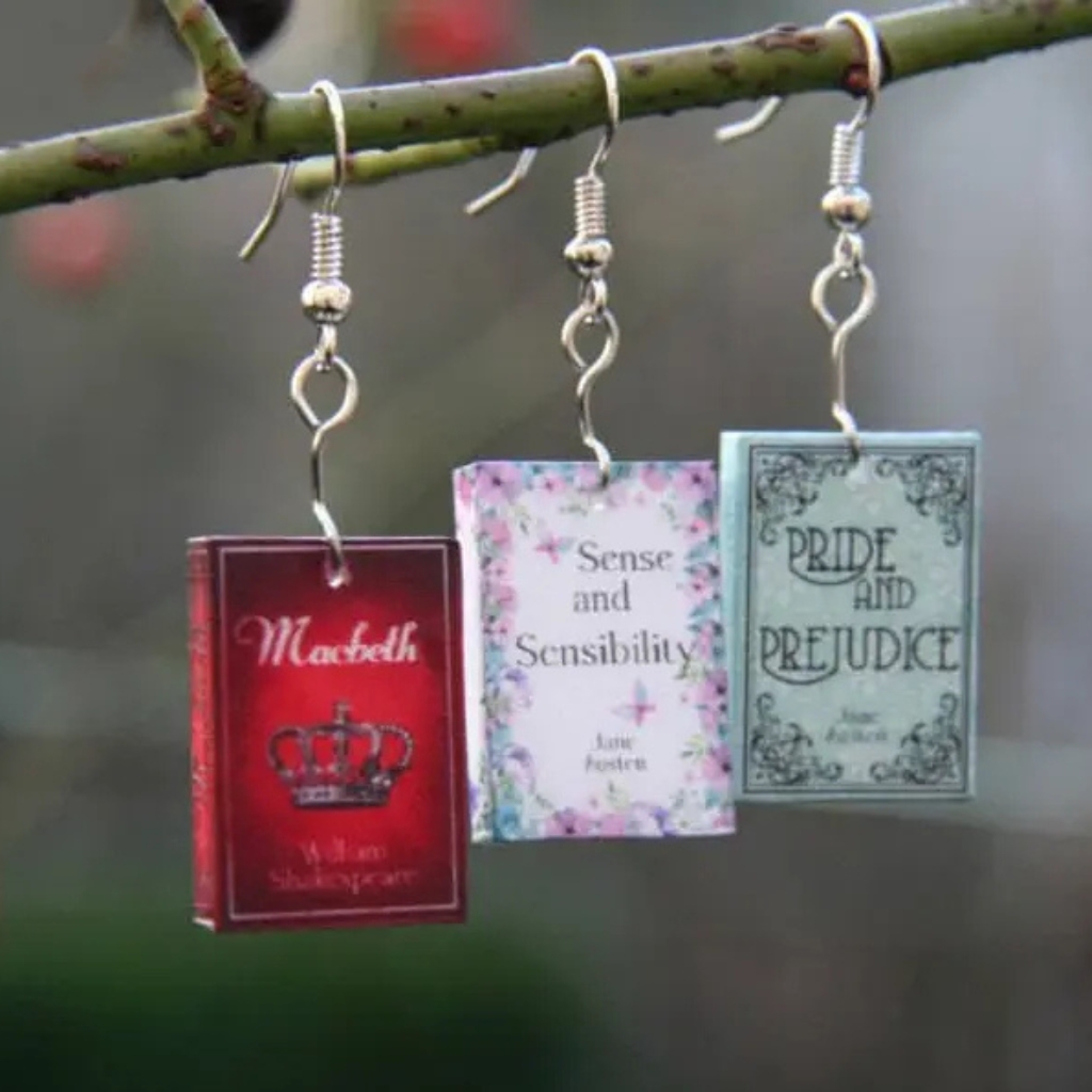 Jane Austen Book Earrings ©  SilverFoxCraft | etsy.com