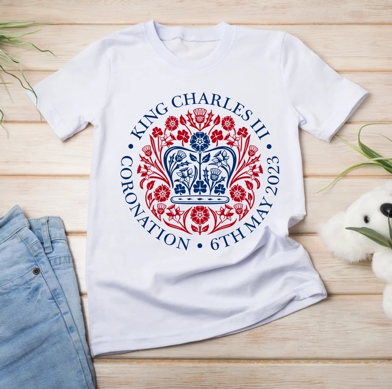 Fandango UK King Charles III Coronation Souvenir T-Shirt
- official red and blue emblem | etsy.com