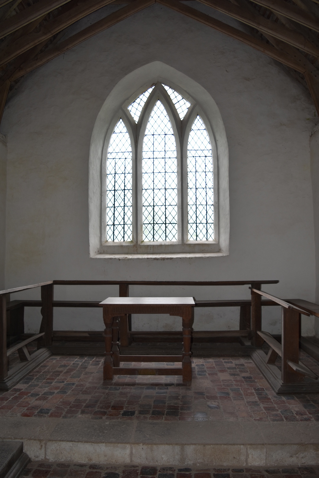 The Communion Table and Seating in Langley Chapel © essentially-england.com