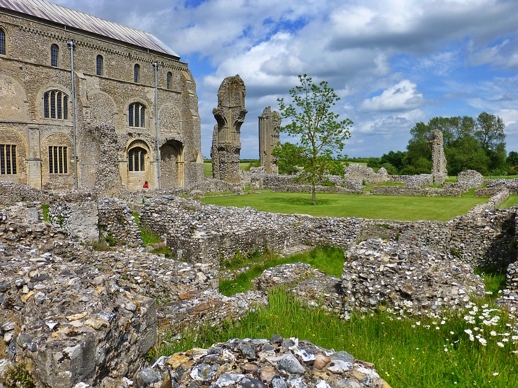 View Over the Cloister Ruins of Binham Priory