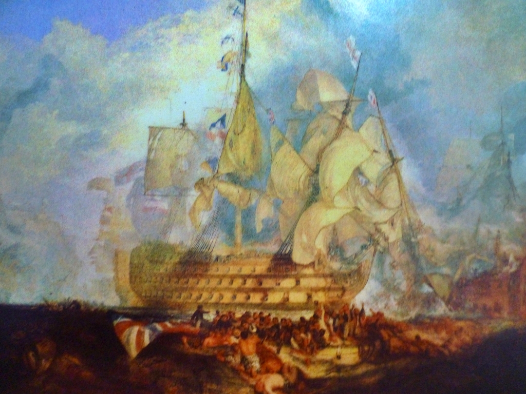 The Battle of Trafalgar by JMW Turner (Photo from information board inside All Saint's Church)