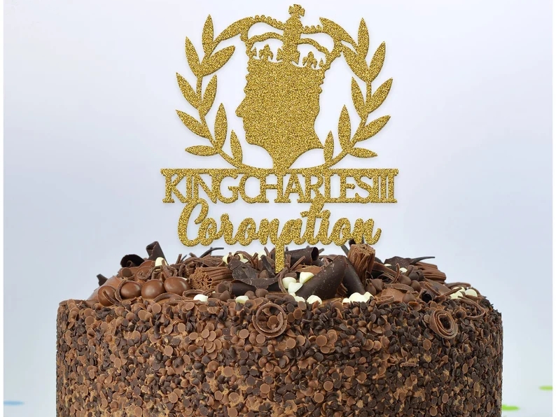 BeeCreativeOnline King Charles Coronation Celebration Cake Topper Crown   | etsy.com