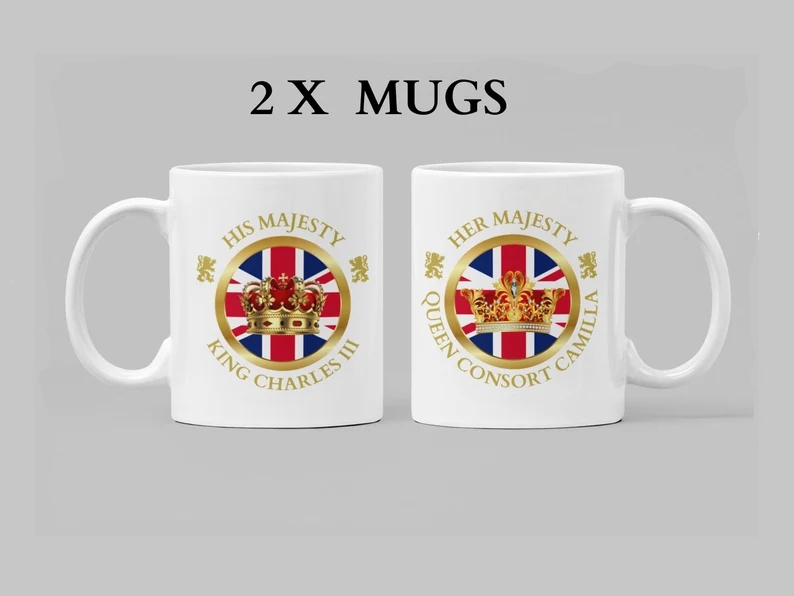 Pypog King Charles/Queen Consort Coronation Mugs | etsy.com