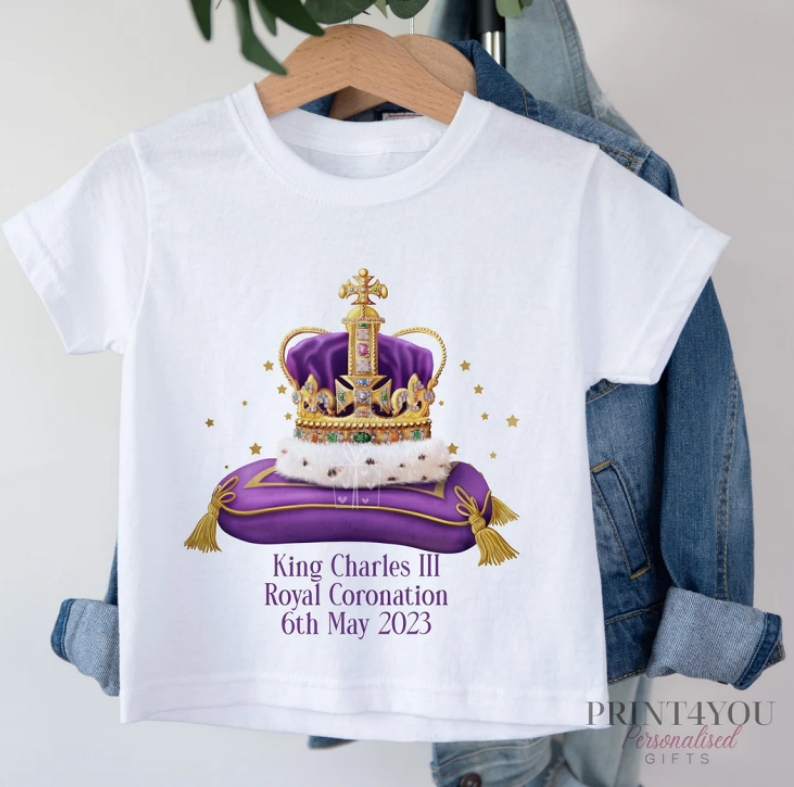 Print4you Children's Coronation T-shirt - King Charles III Crown Coronation Celebration T-Shirt  | etsy.com