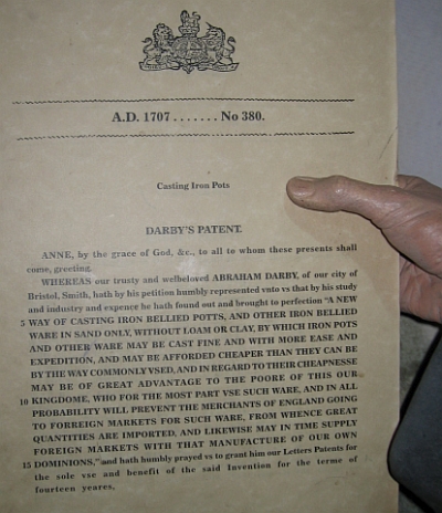Abraham Darby I Patent © essentially-england.com