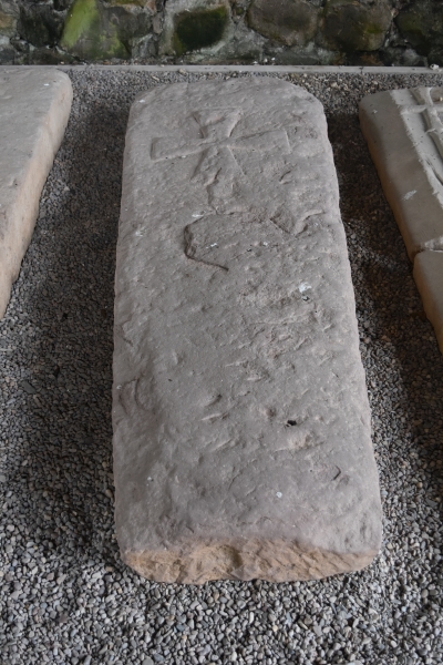 Tombstone stored in the Chapter House of Haughmond Abbey in Shropshire &copy; essentially-england.com