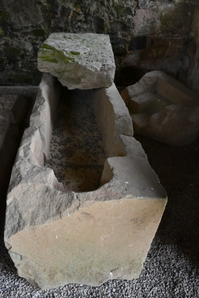 Tombstone stored in the Chapter House of Haughmond Abbey in Shropshire &copy; essentially-england.com