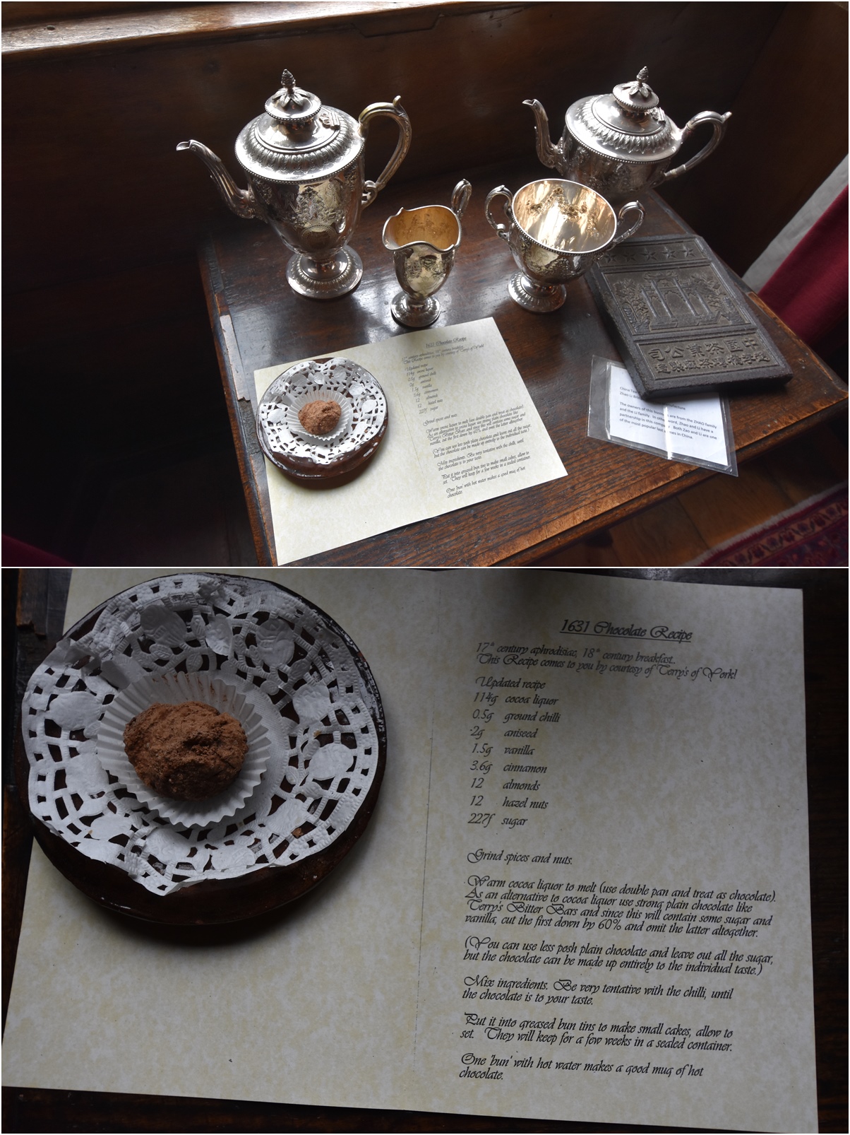 Hot Chocolate Set and hot

chocolate recipe from 1631 © essentially-england.com