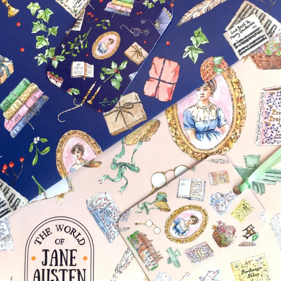 Jane Austen Wrapping Paper Set © TheMarchesStudio | etsy.com