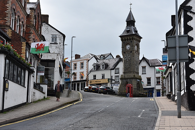 Welsh Flags in Knighton &copy; essentially-england.com