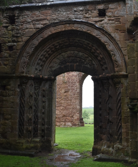 the quality of the construction of lilleshall abbey is demonstrated by the patterning around the processional doorway from the cloister into the church.