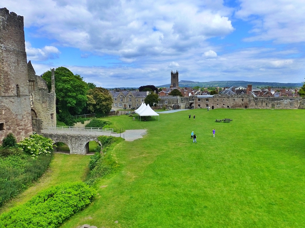 The View over the Outer Bailey from Mortimer's Tower © essentially-england.com