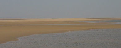 Land and sea blend on a Norfolk beach