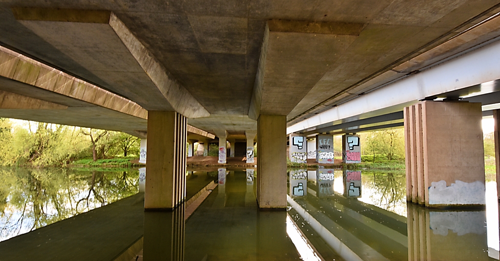 The A45 Road Bridge Crossing the River Nene