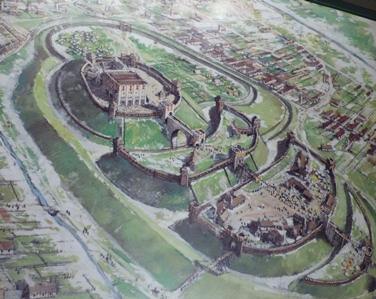 Norwich Castle as it might have looked just after the 1066 (Photo from Museum Information Panel) © essentially-england.com