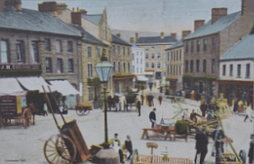 Artist Impression of Cornmarket Around 1850. Photo taken from town council  information sign. &copy; essentially-england.com
