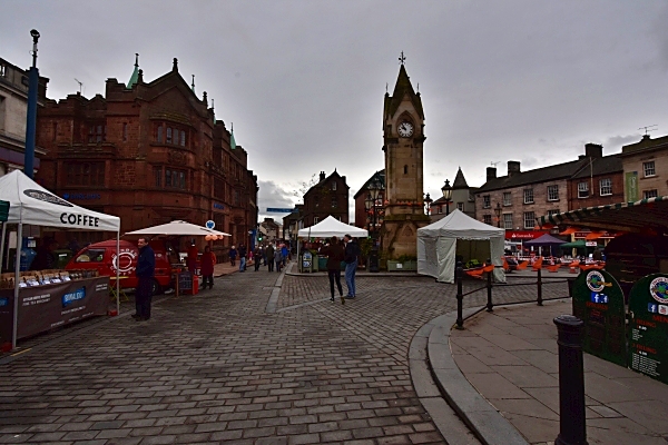 Market Square Preparing for Paint it Orange Day © essentially-england.com