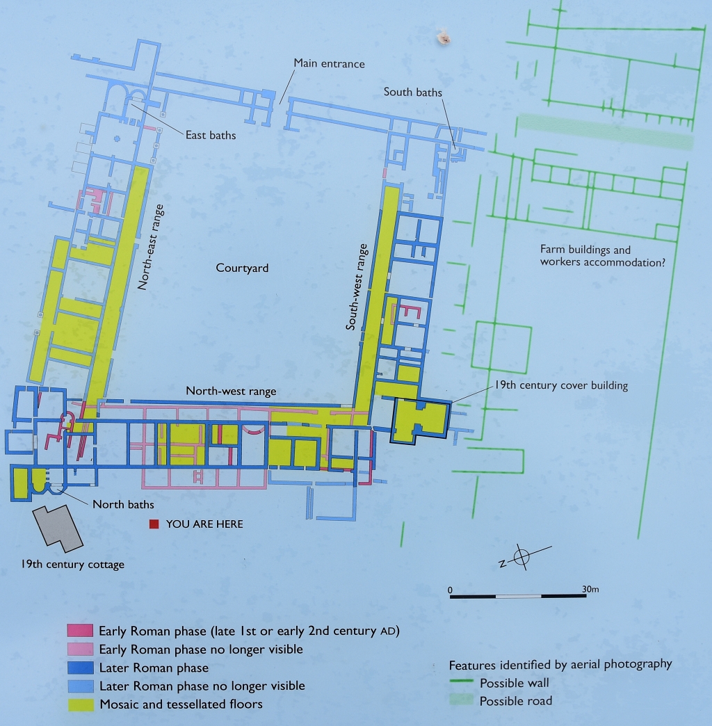Plan of North Leigh Roman Villa (Photo taken of English Heritage imformation board)