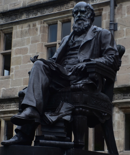 Charles Darwin statue outside Shrewsbury town library &copy; essentially-england.com