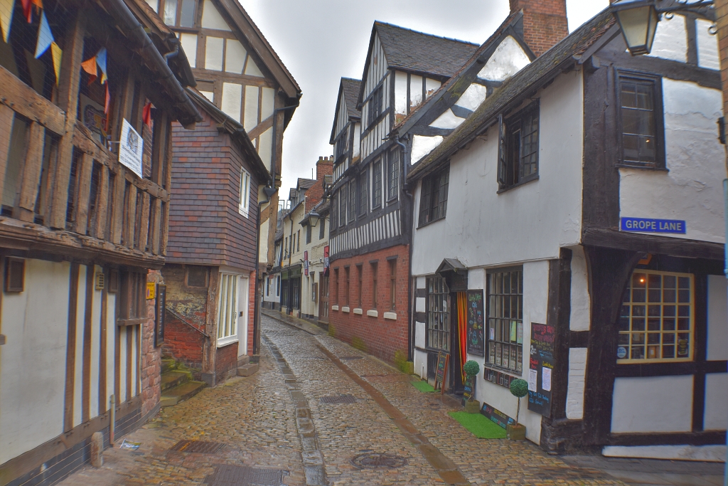 Medieval Street in Shrewsbury