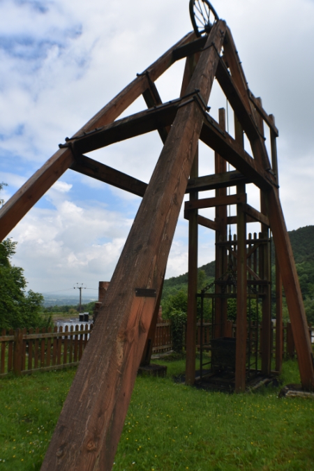 the head over the 750 foot deep georges shaft at snailbeach mine in shropshire
