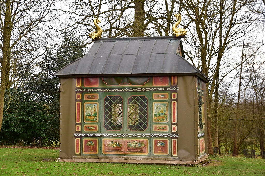 Stowe Gardens Chinese House Wrapped Up for Winter © essentially-england.com