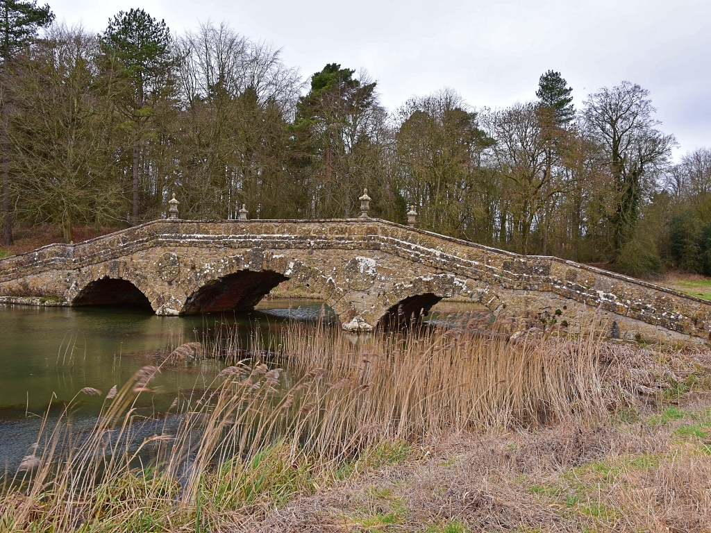 Oxford Water and Bridge in Stowe Parkland