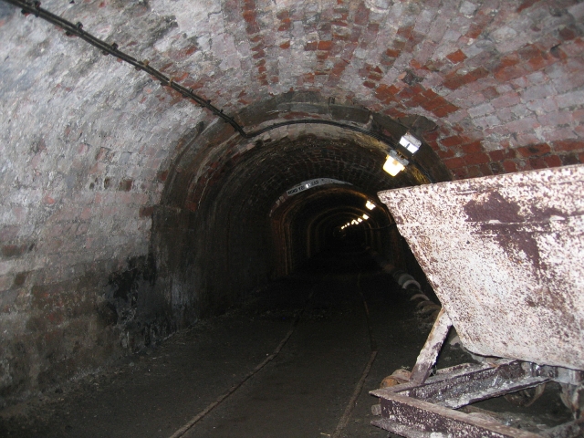 Inside the Tar Tunnel, part of the Ironbridge Gorge World Heritage Site in Shropshire.