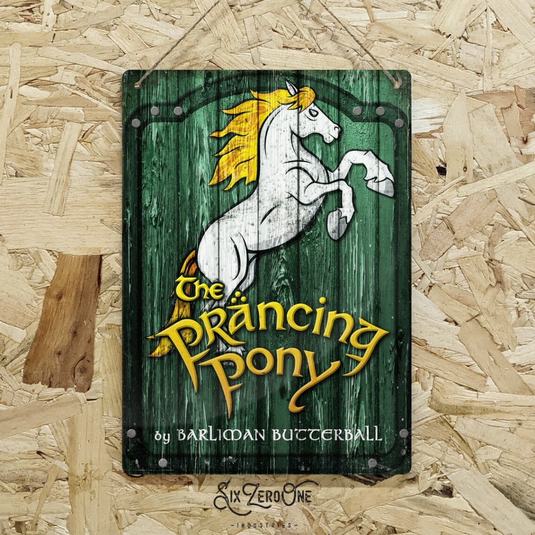 Bree Prancing Pony Metal Sign © SixZeroOne | etsy.com