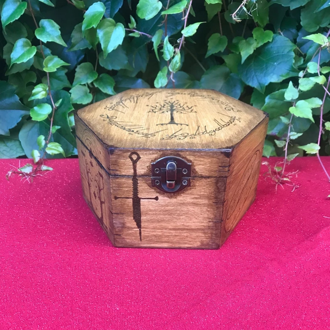 Octagonal wooden Lord of the Rings box | etsy.com
