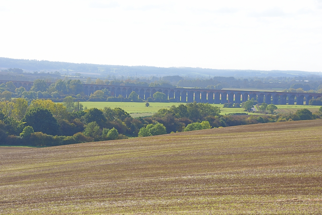 A Hazy View of the Welland Viaduct Crossing the Valley © essentially-england.com