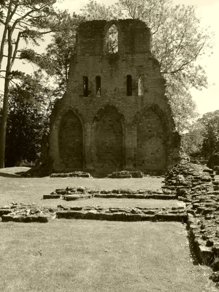 the north transept of wenlock priory church in shropshire