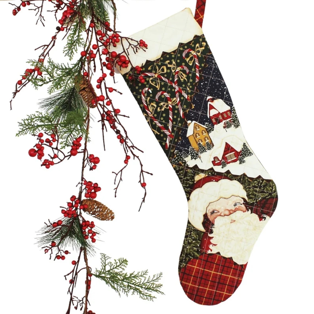 Santa Quilted Stocking | etsy.com