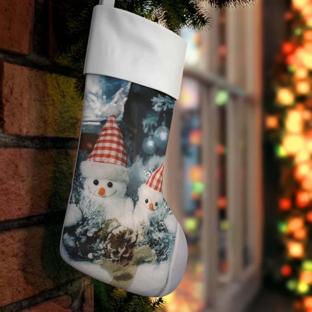 Whimsical Snowman Delight Stocking © CurvyBuddhaLushLife | etsy.com