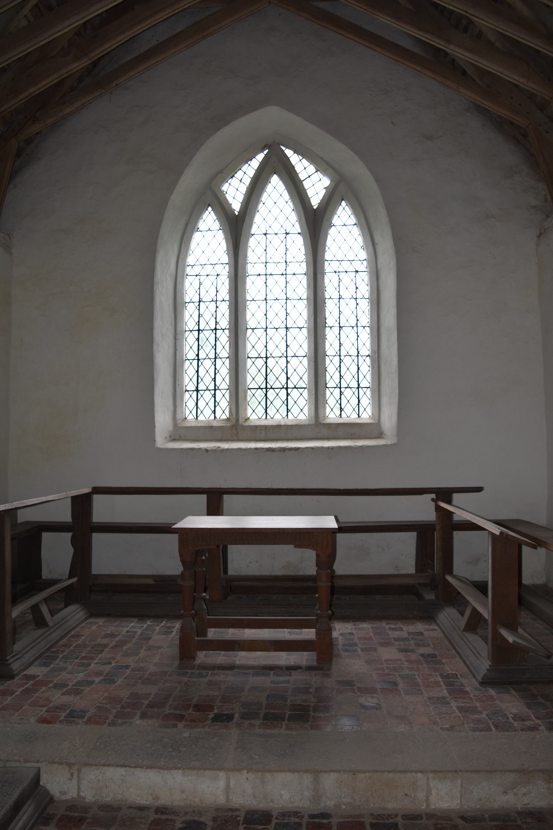 The Communion Table and Seating in Langley Chapel.
