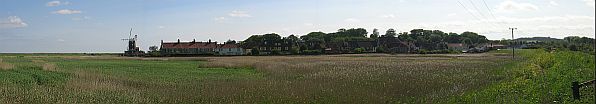 Panorama of Cley-next-the-Sea and Cley Marshes Nature Reserve