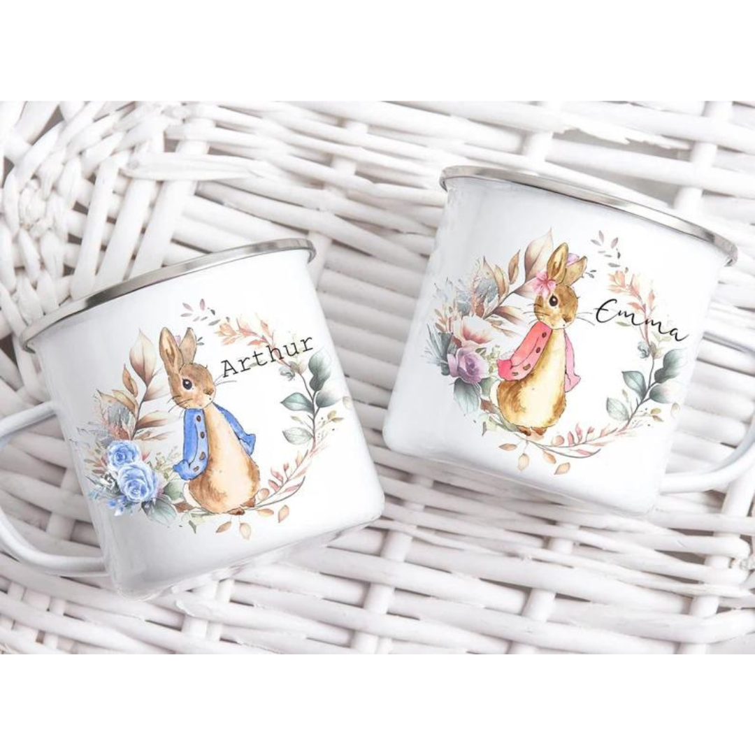 Personalised Flopsy and Peter Rabbit Travel Mugs | etsy.com