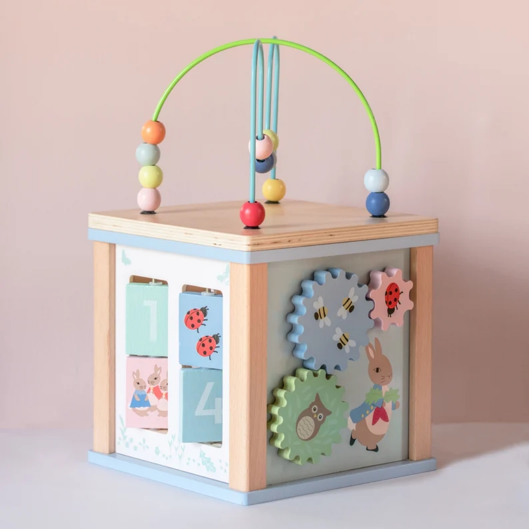 Wooden Peter Rabbit Activity Cube Toy  | etsy.com