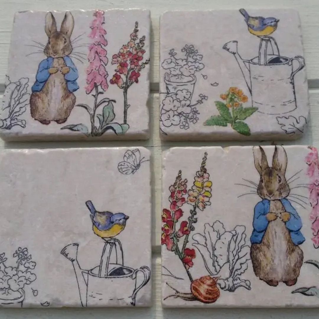 Beatrix Potter Natural Stone Coaster Set | etsy.com