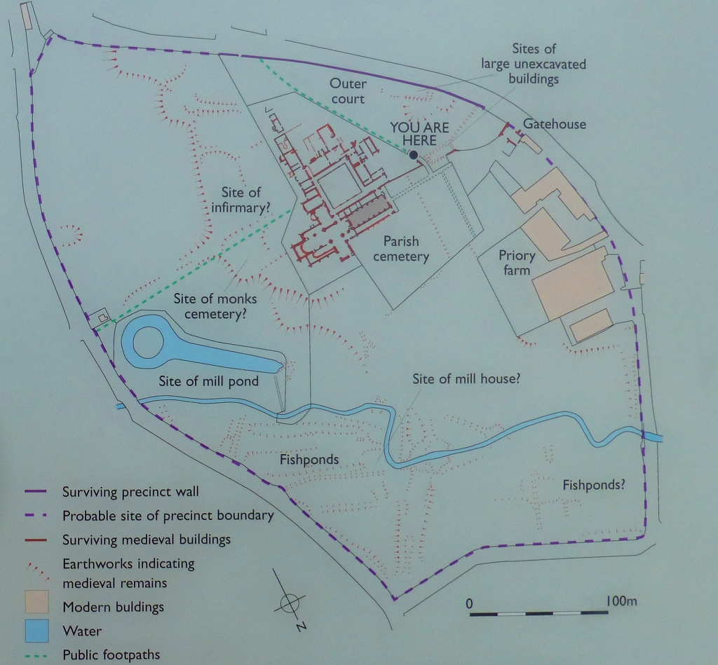 Map of Binham Priory Precinct (Photo taken from information board) © essentially-england.com