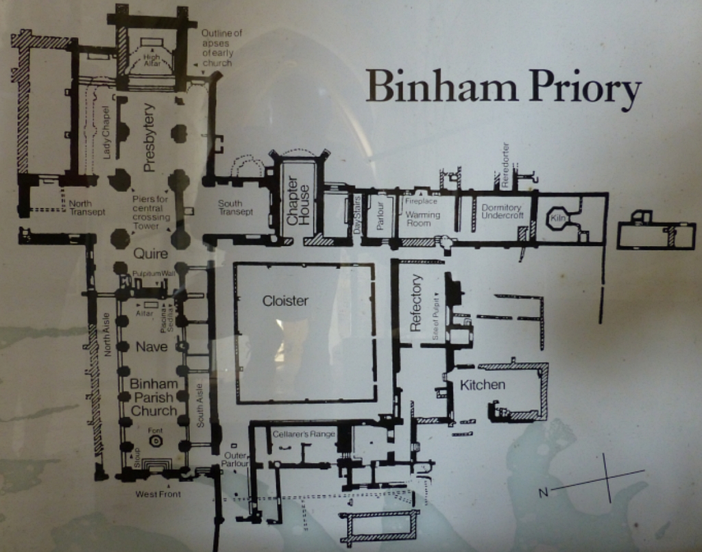 Map of Binham Priory Before Dissolution (Photo taken from information board) © essentially-england.com