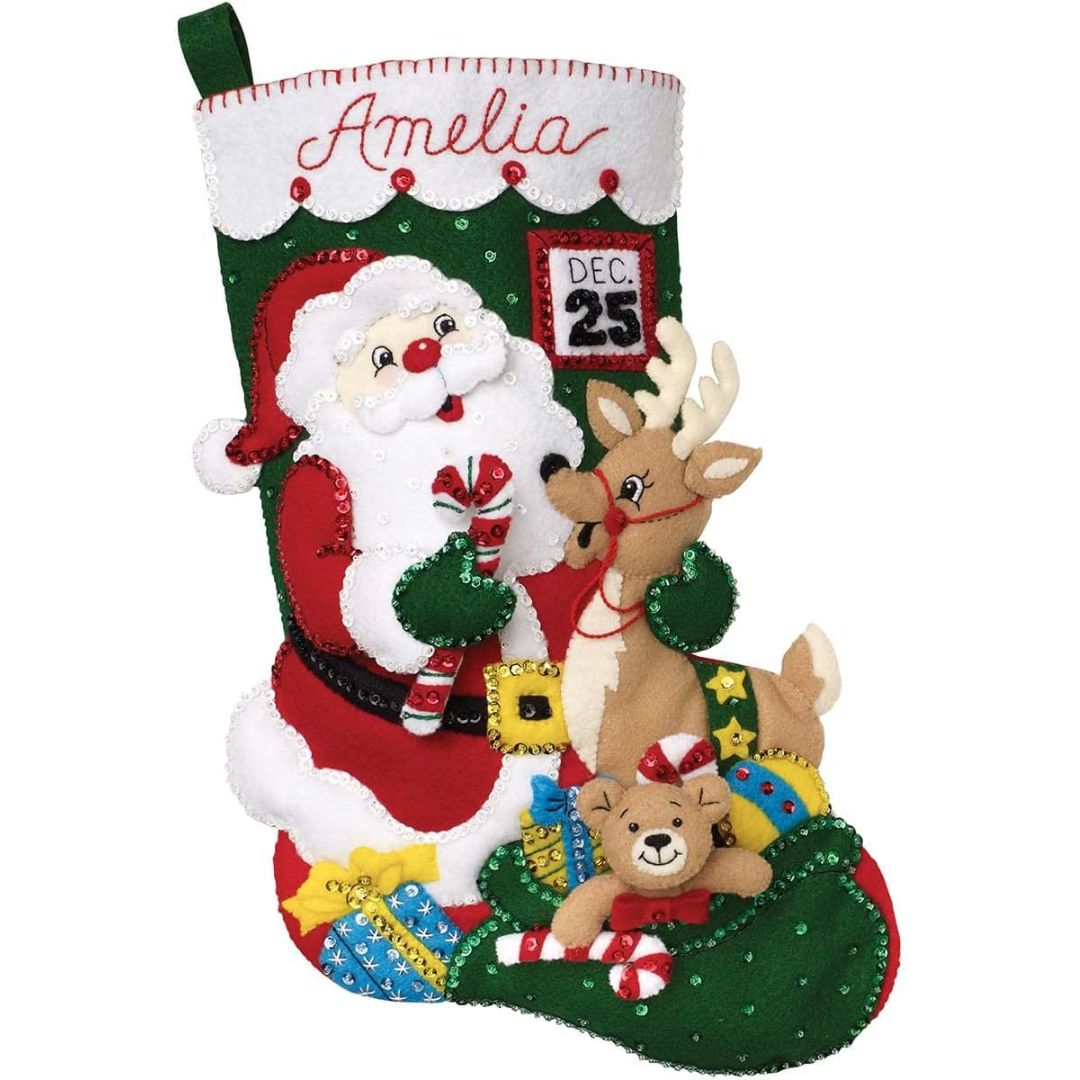 Bucilla Santa and Friends Felt Applique Stocking Kit | amazon.com