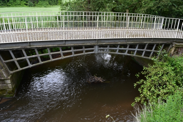 cantlop bridge, constructed from cast iron and crosses cound brook in shropshire