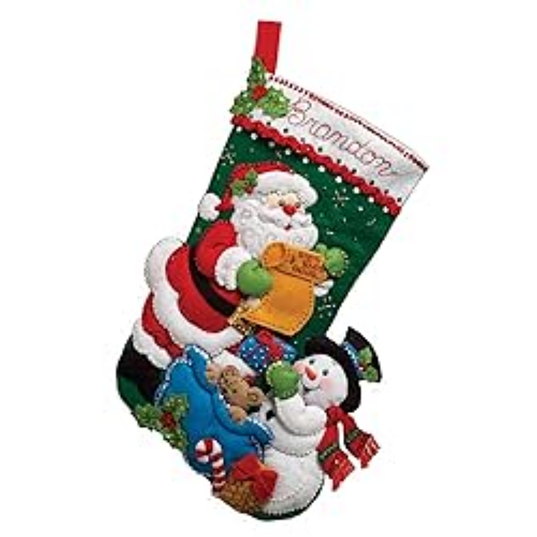 Bucilla Santa's List Felt Stocking | amazon.com