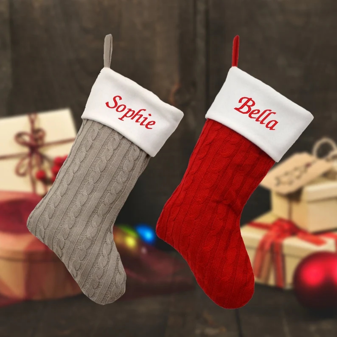 Personalised Knitted Christmas Stockings | etsy.co.uk