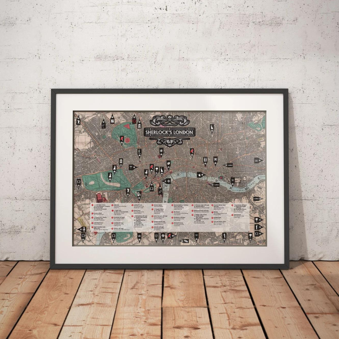 Map of Sherlock Holmes story locations | etsy.com