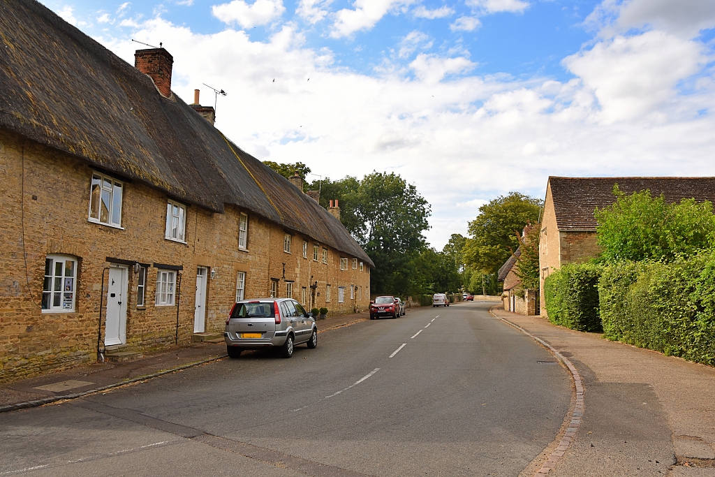 Thatched Cottages on The Road Through Fotheringhay